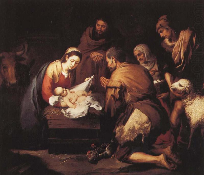 Bartolome Esteban Murillo Shepherds to the manger pilgrimage china oil painting image